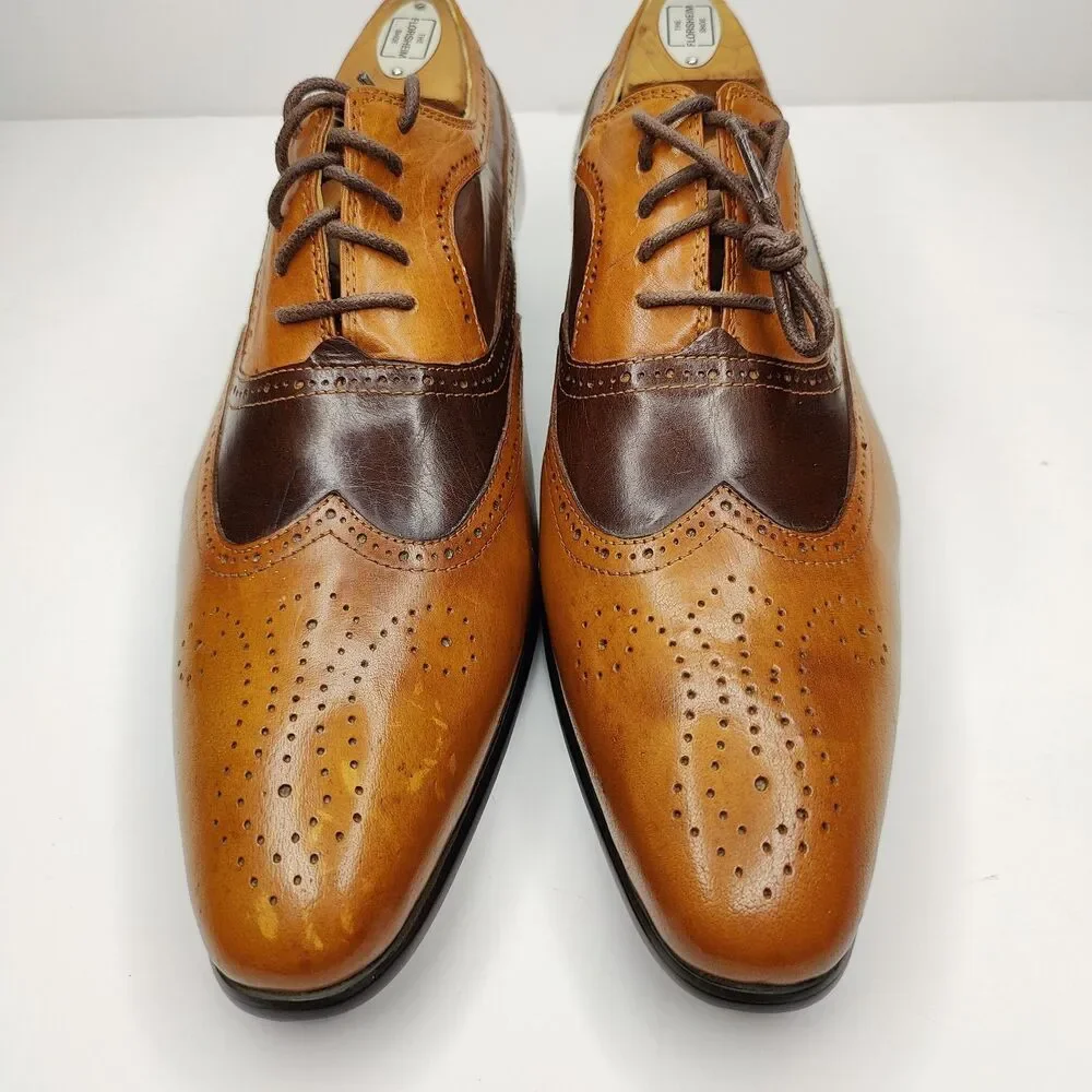 J.M. Weston Shoes Cap Toe Oxford Brown Leather Mens Size US 7 EU 40